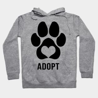 ADOPT - Animal Rescue with Paw Art (Light Version) Hoodie